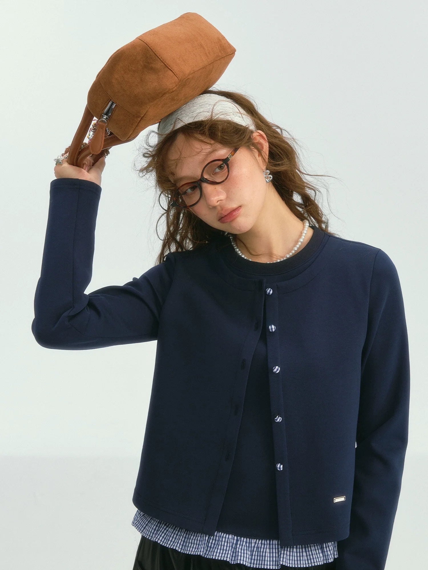 Fake Two-piece Round Neck Lace Top