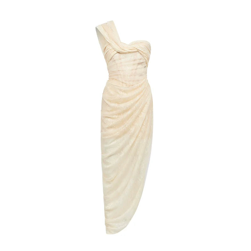 Lillian Lace Chiffon Mesh Knot Dress