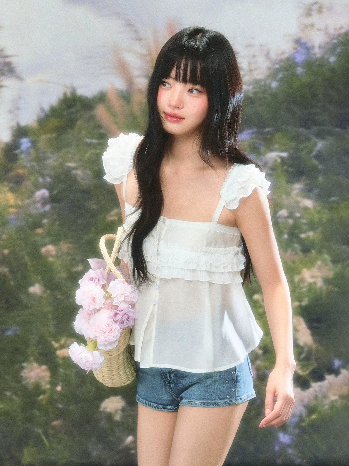 Square-Neck Babydoll Top