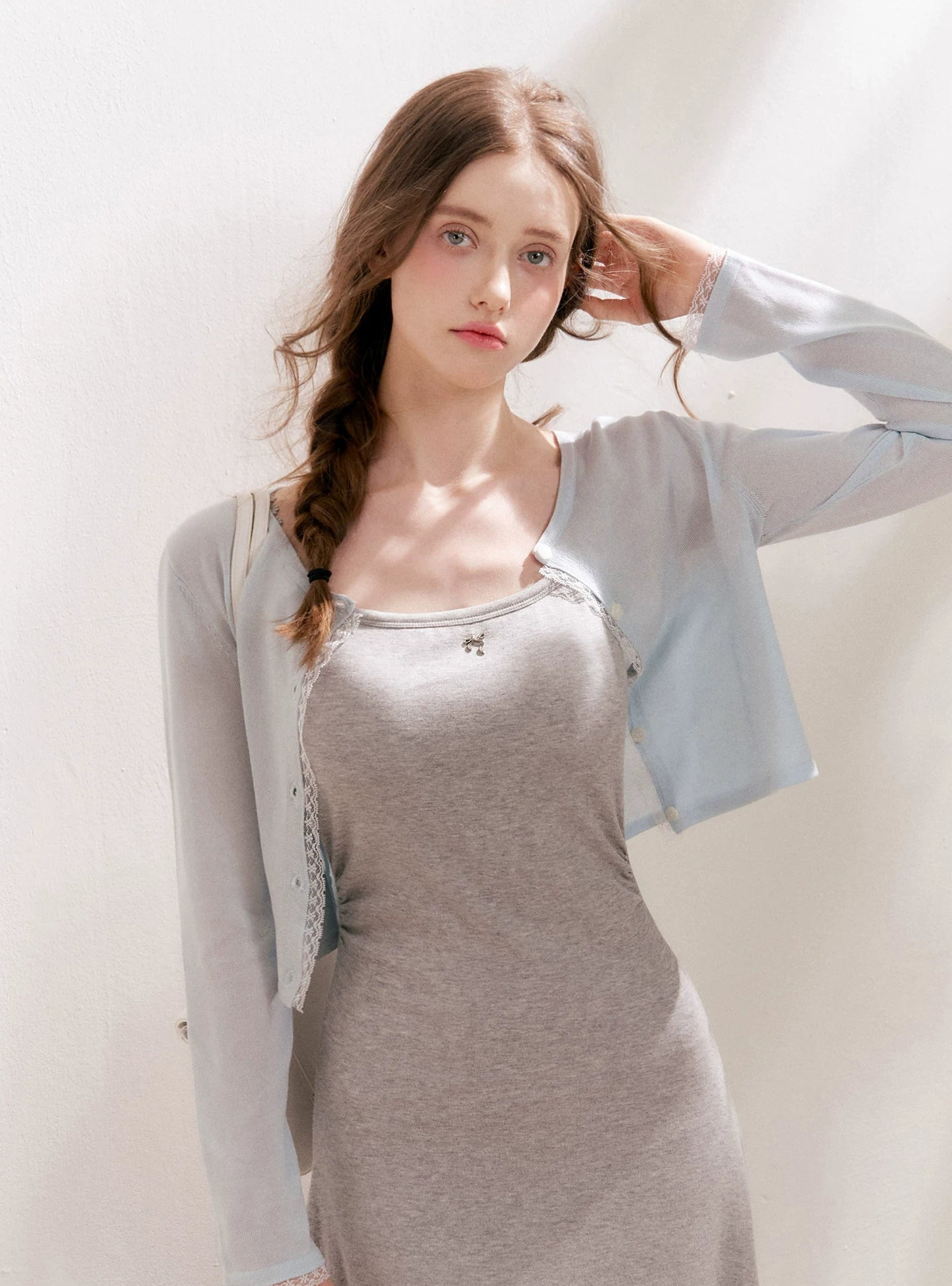 Lace Trim Knit Cardigan