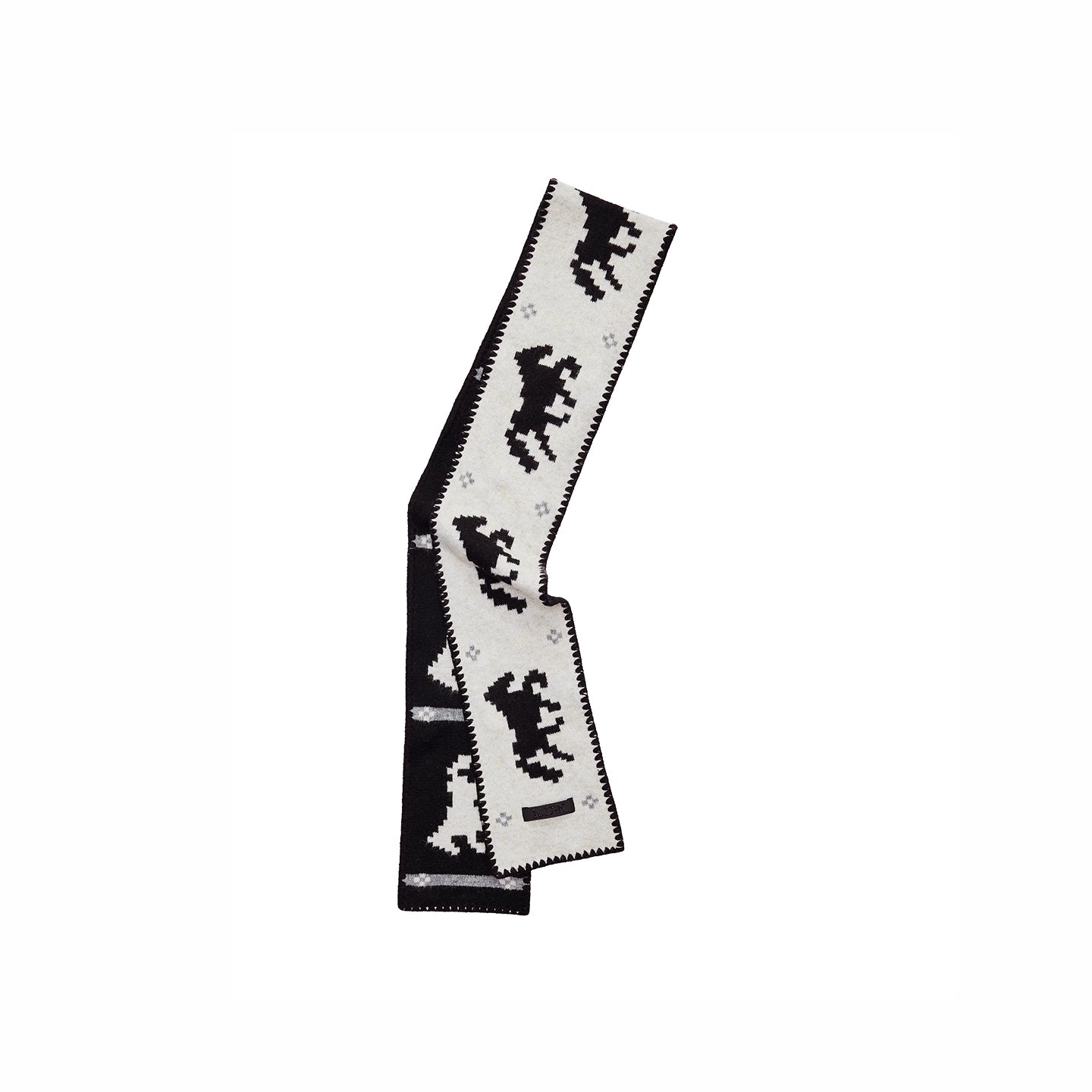 Fair Isle Pony Jacquard Knit Scarf