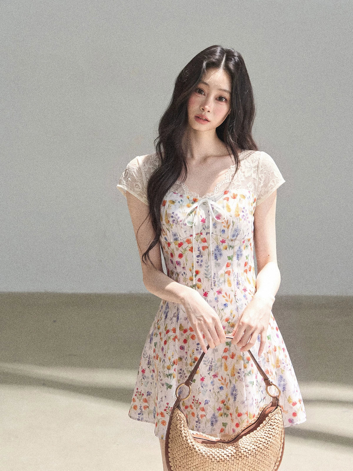 Lace Floral Mini Dress