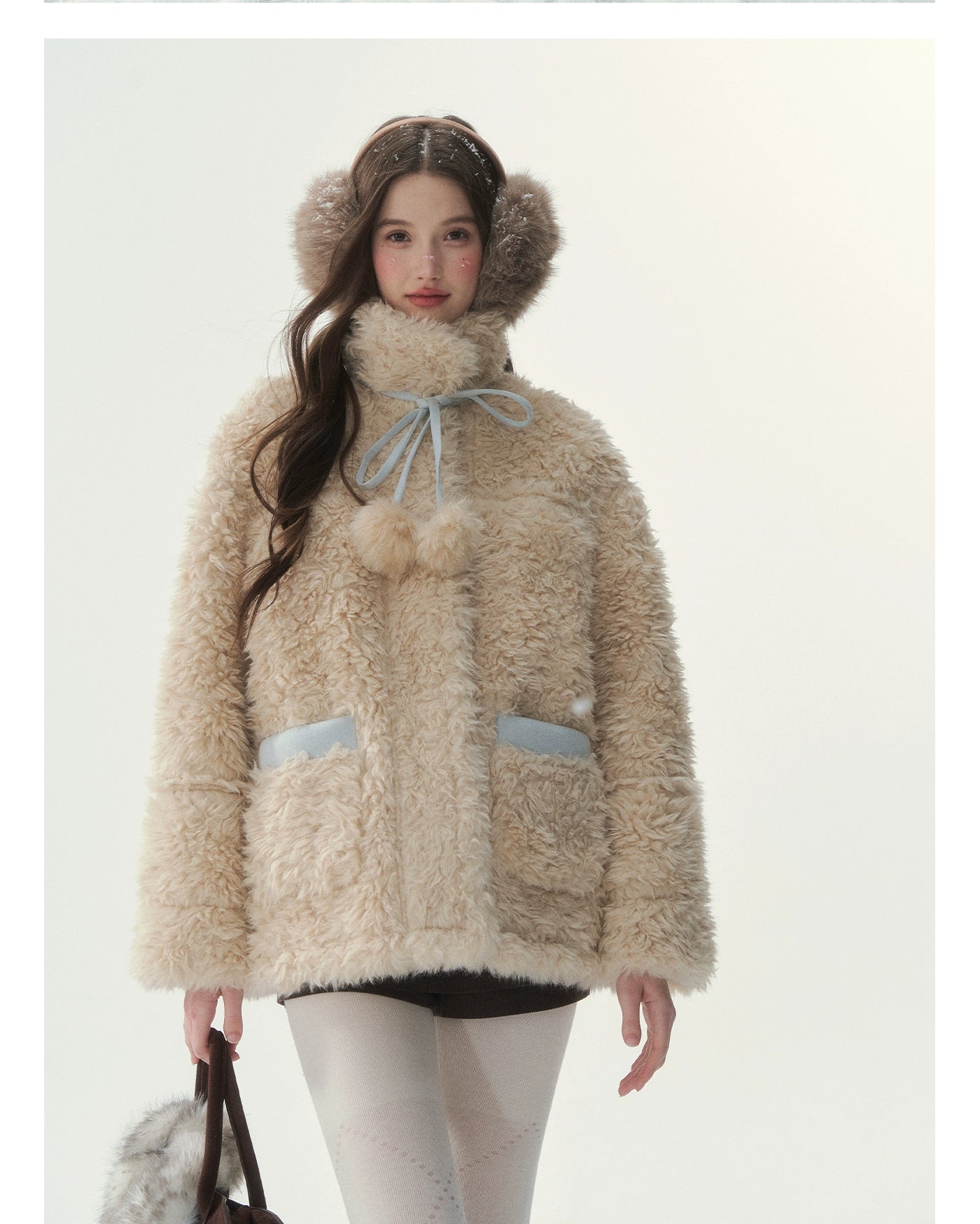 Pink & Blue Reversible Faux Shearling Coat