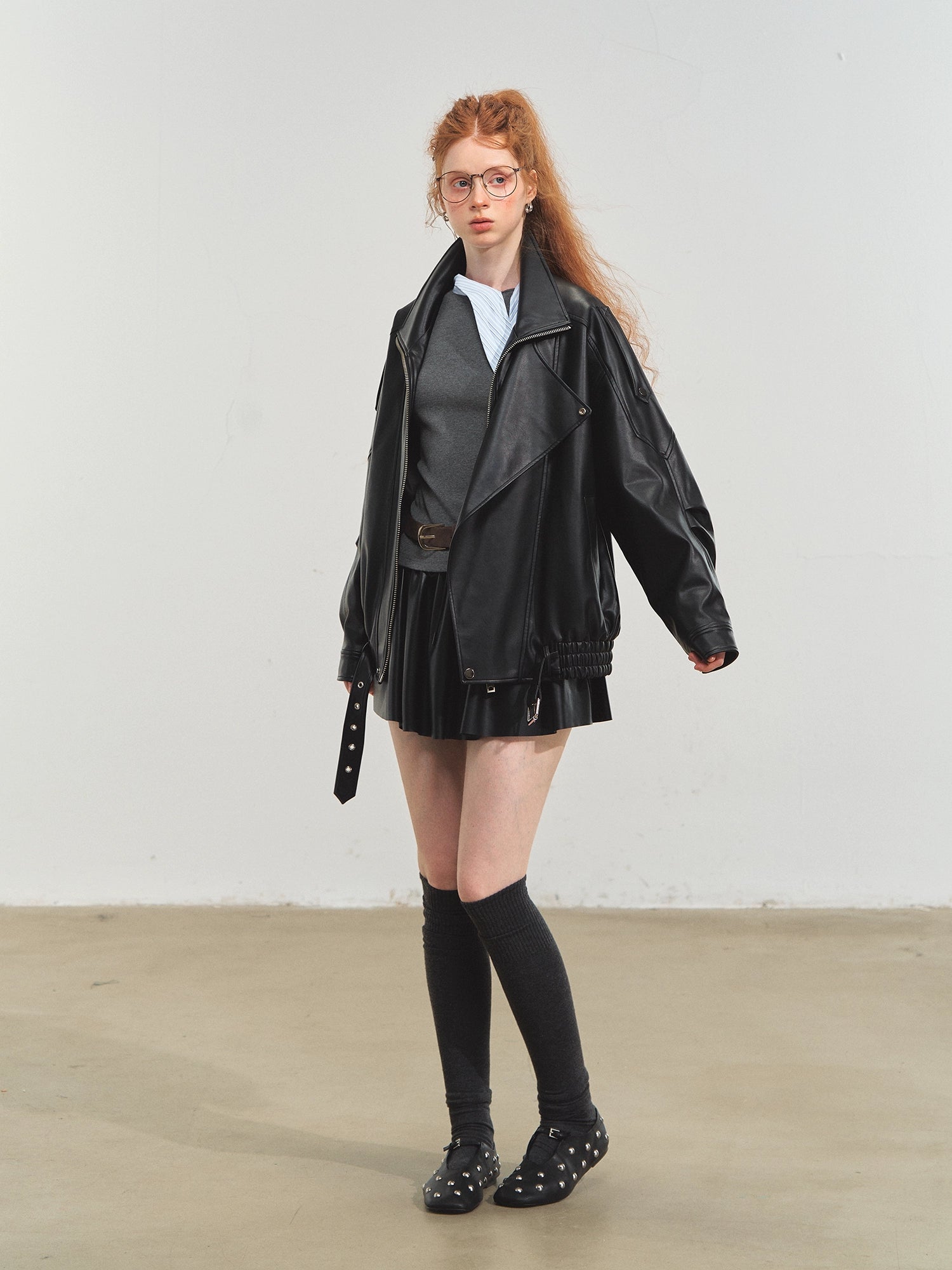 Black Vintage Moto Leather Jacket