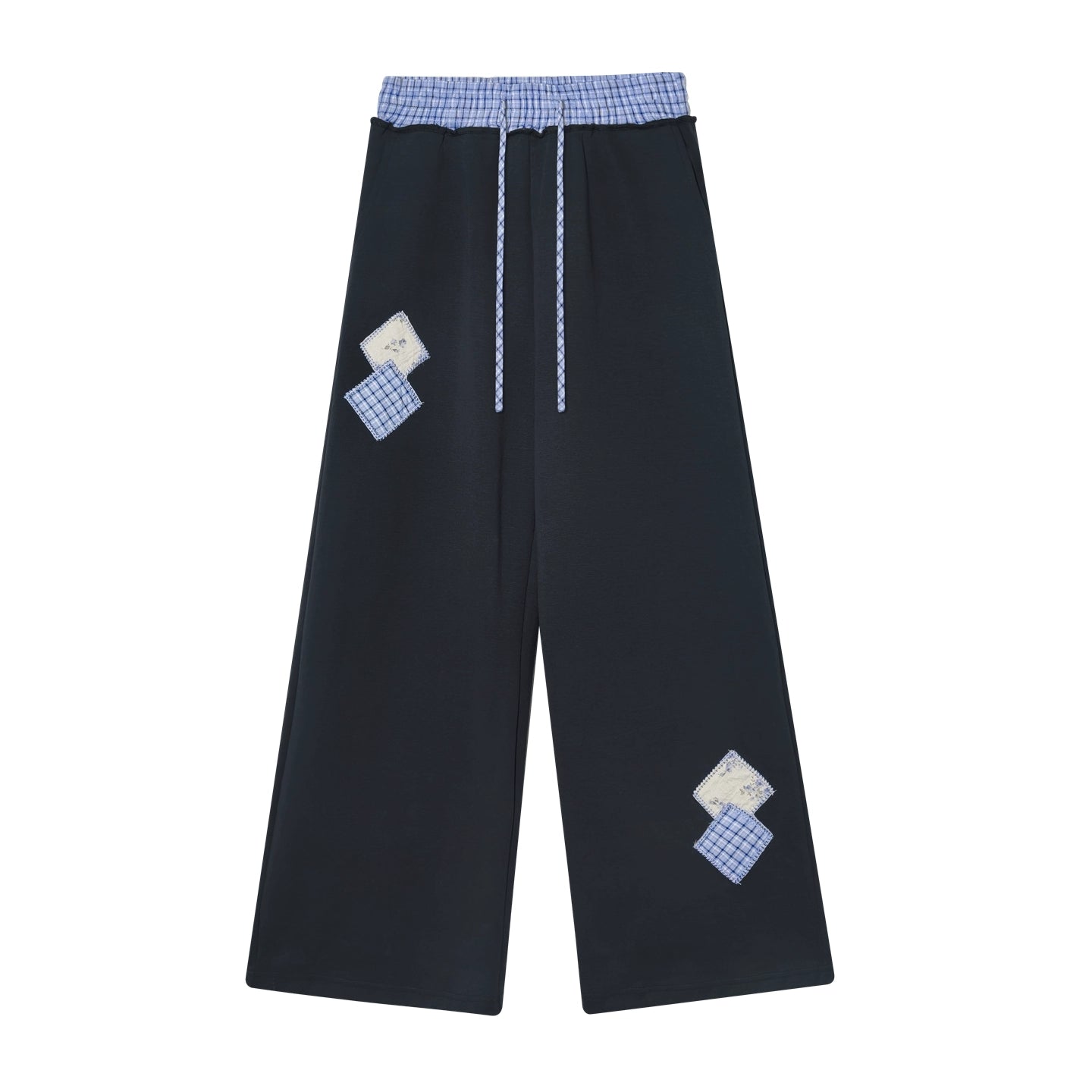 Plaid Patchwork Sweatshirt & Sweatpants Set