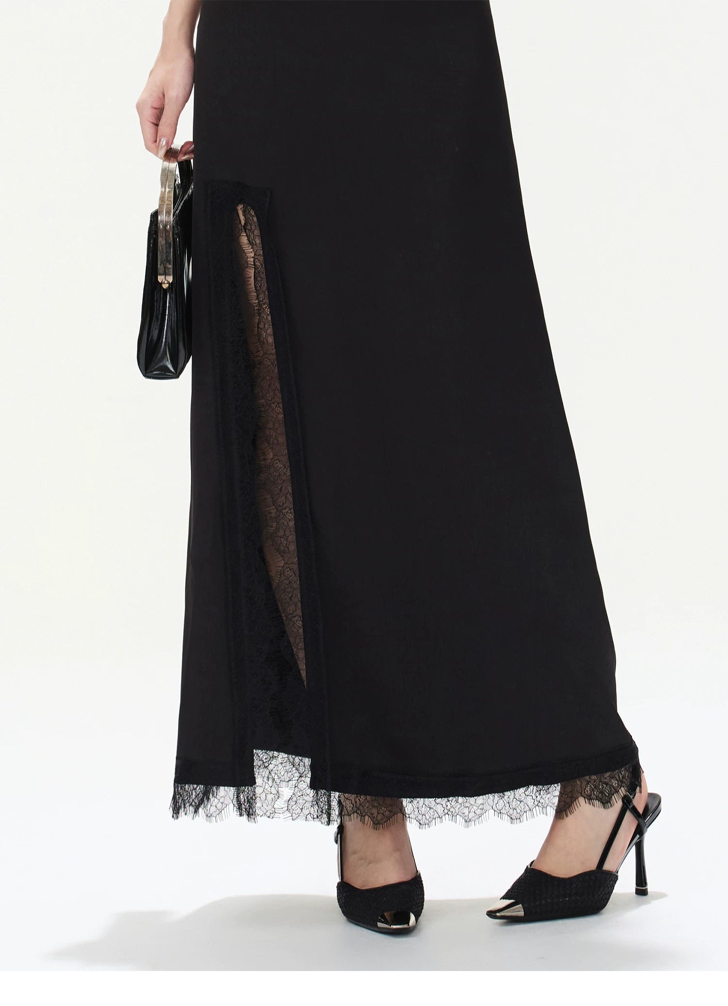 Black Lace V-Neck Dress