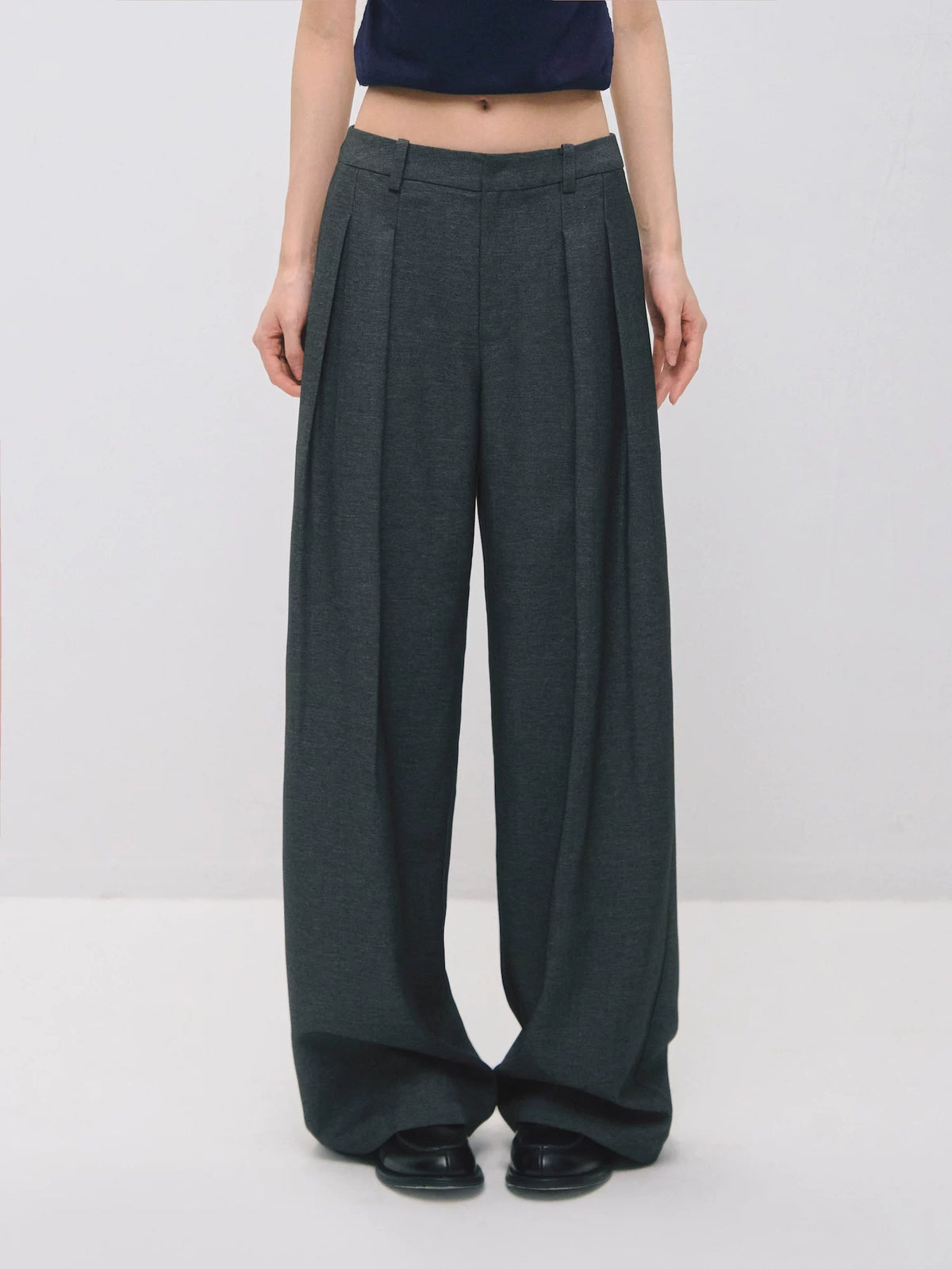Detachable Pleated Layered Pants Set