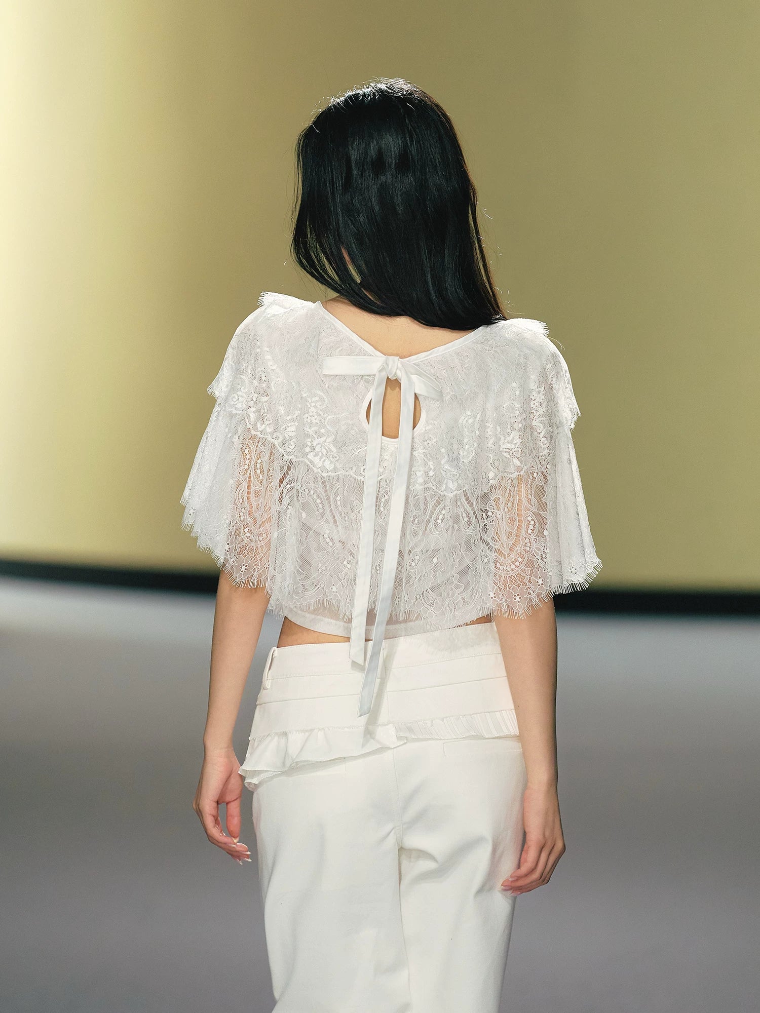 V-Neck Lace Cape Top