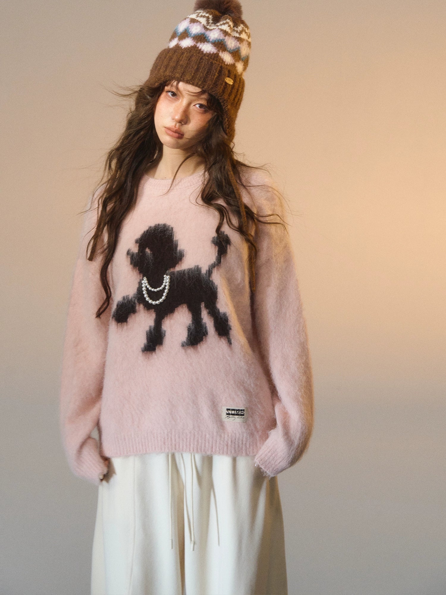 Playful-puppy Crewneck Sweater