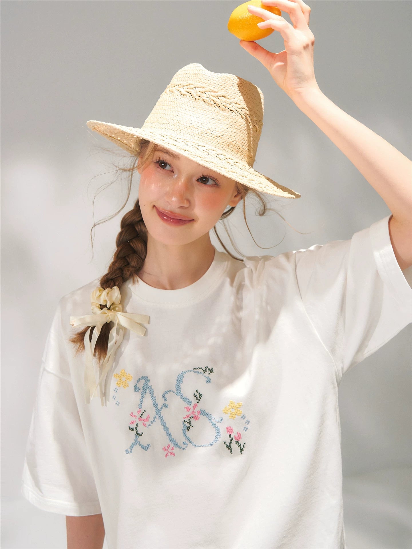 Cross Embroidery Relaxed T-shirt