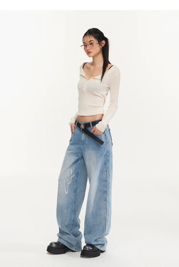 Ribbed Knit Logo Crewneck Top