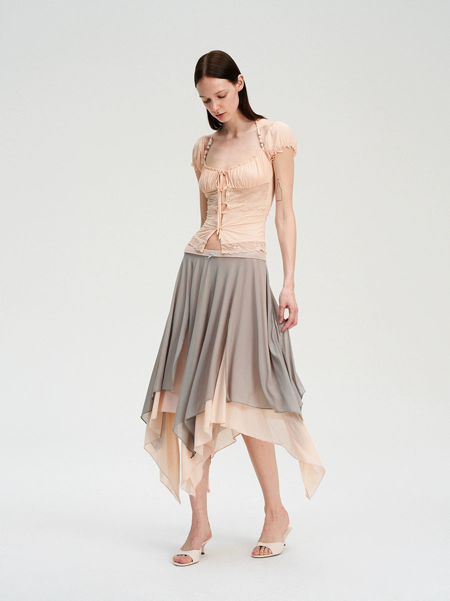 Light Lace Panel Beaded Cardigan