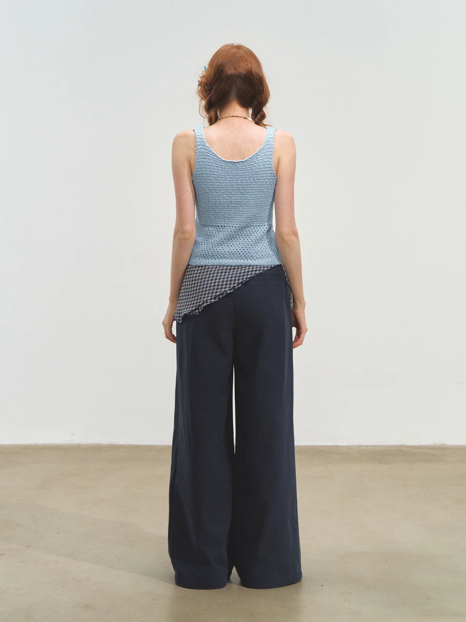 Straight-leg Floor-length Layered Wide-leg Pants