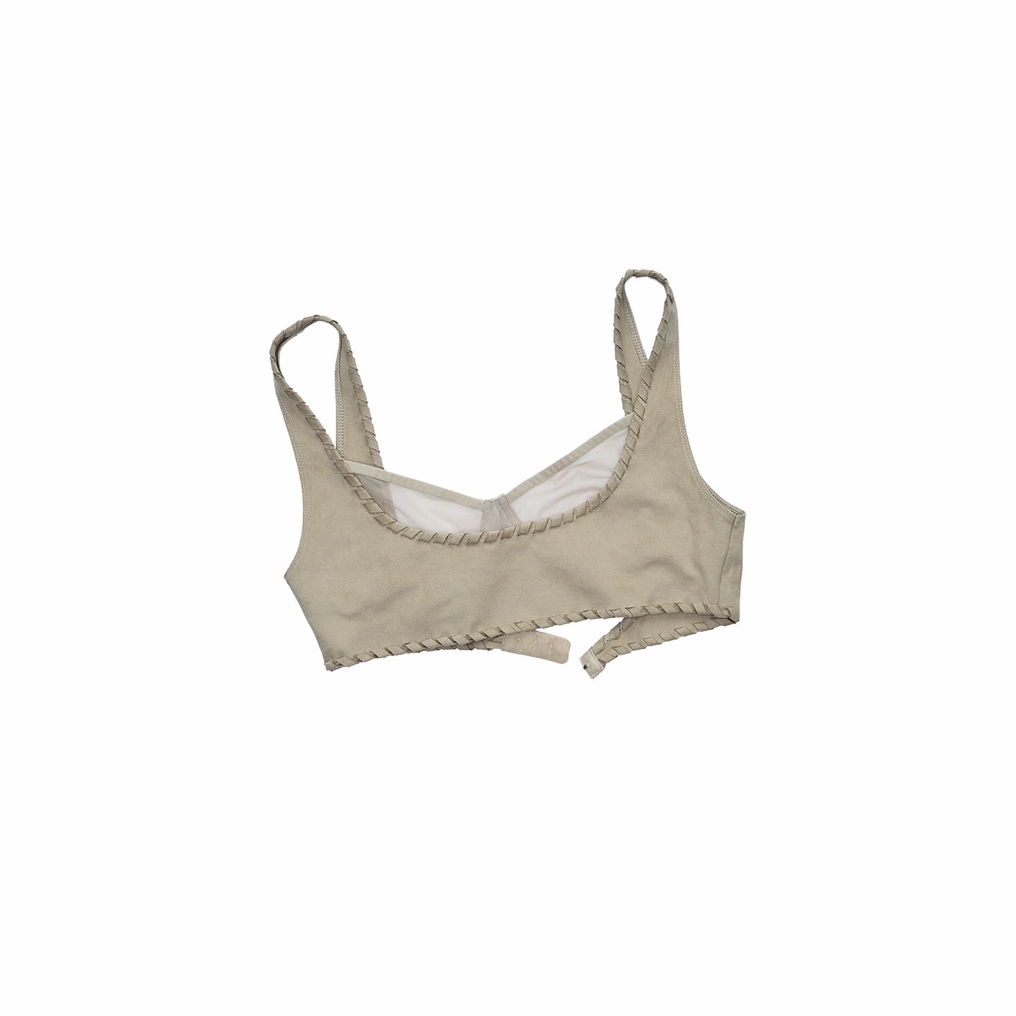 Suede Mesh Lace-Up Bralette