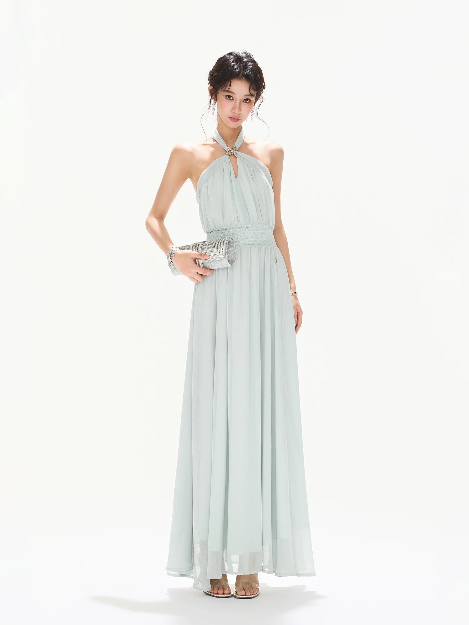 Cross Halter Maxi Dress