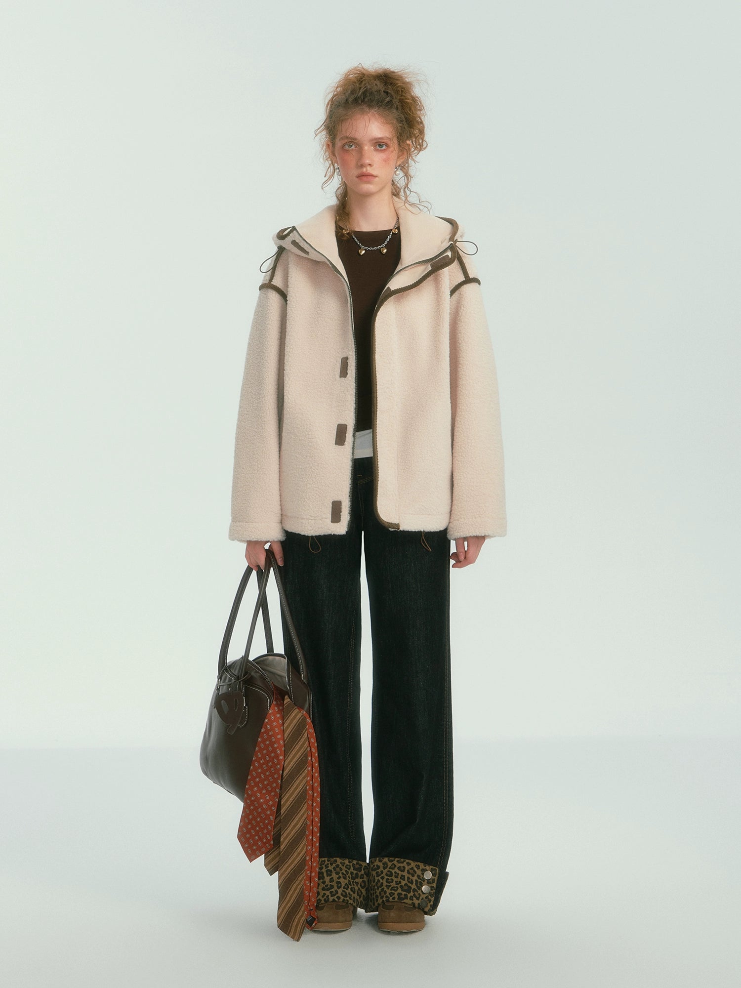 Colorblock Piped Fleece Jacket