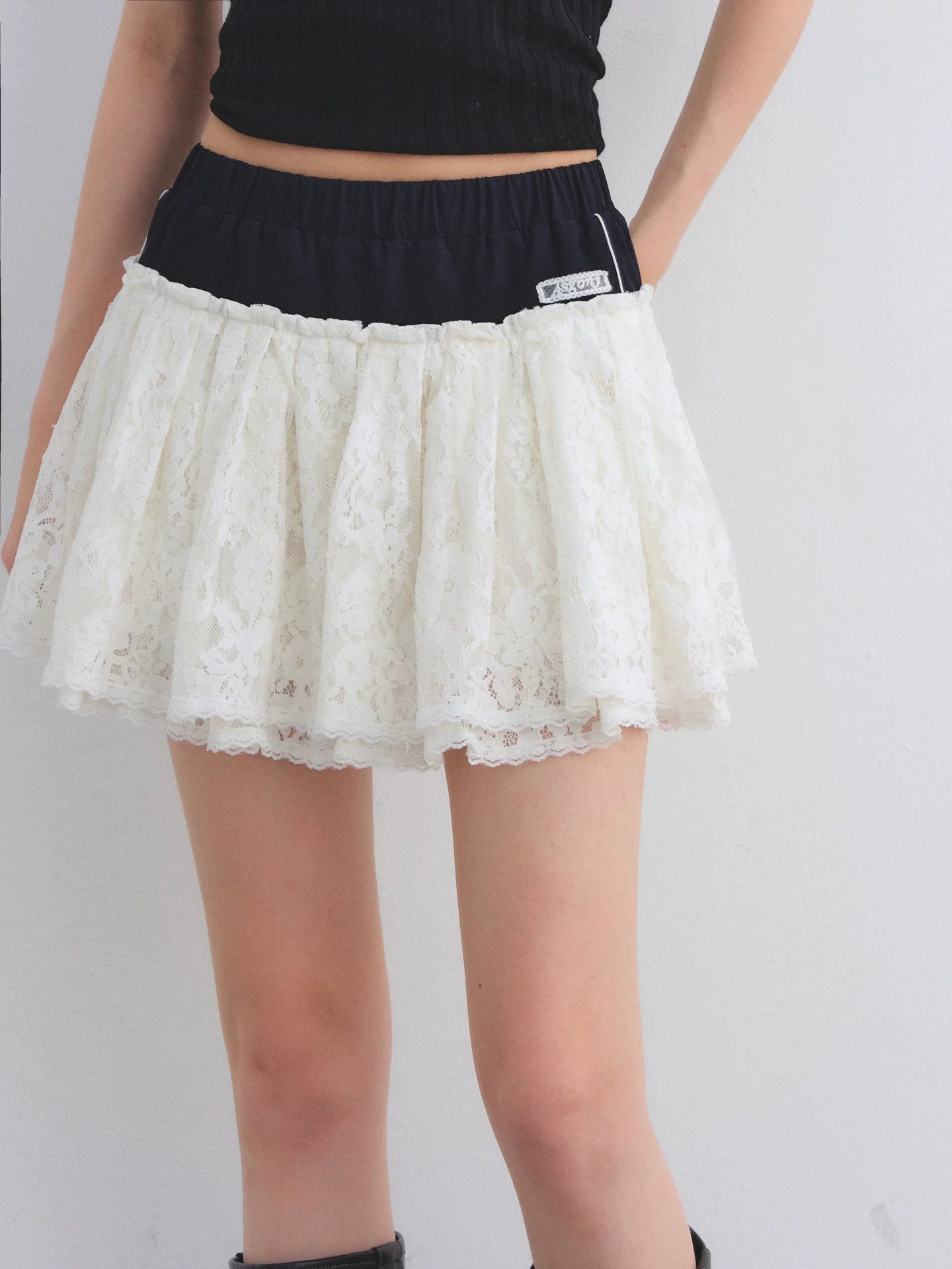 Lace Patchwork Mini Skirt