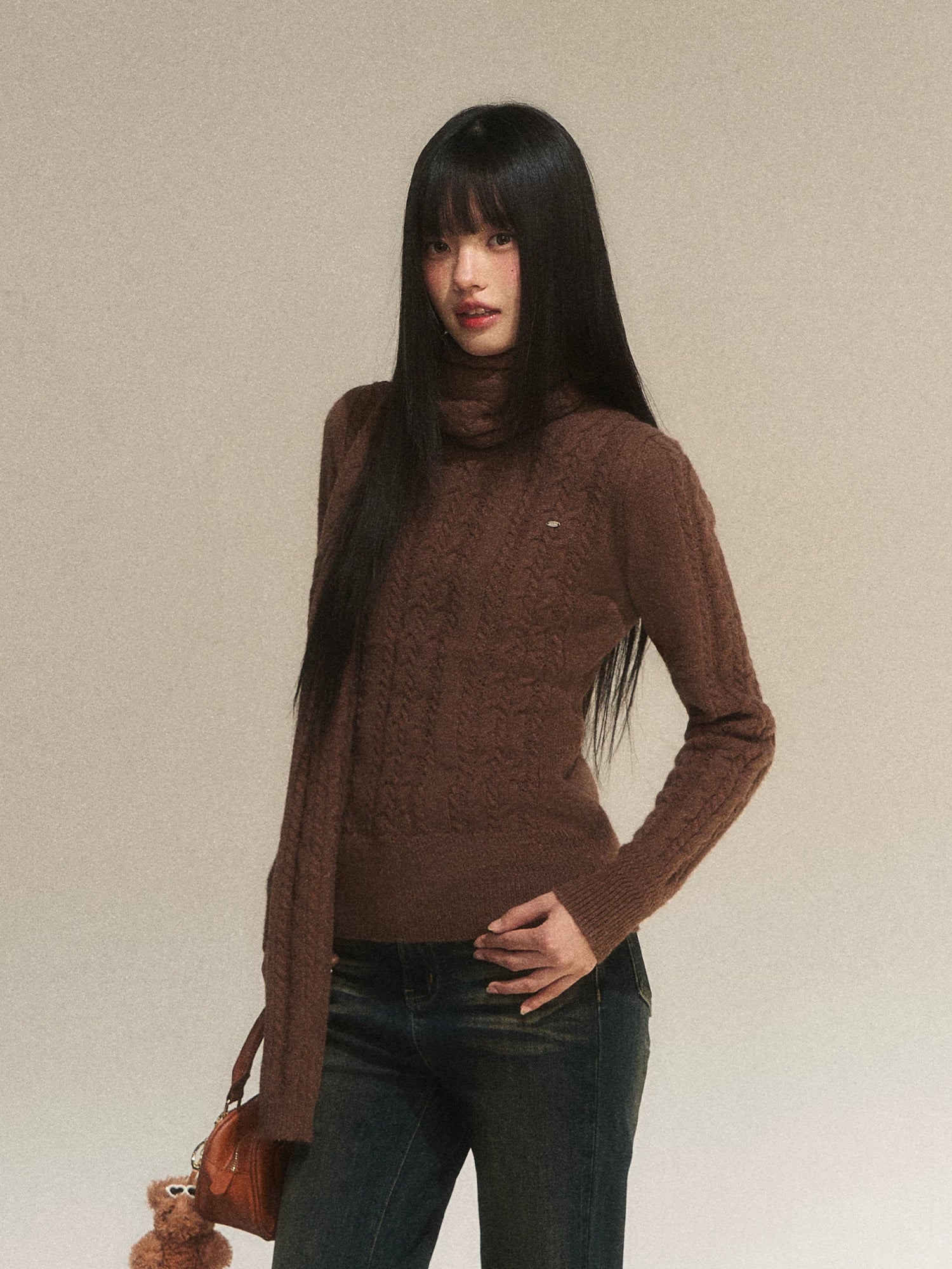 Vintage Cable Knit Pullover Sweater