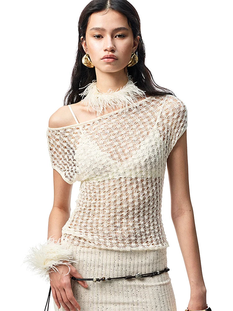 Off-Shoulder Body-Hugging Hollow-Out Dress