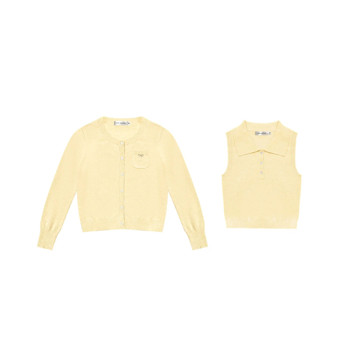 Butterfly Knot Soft Wool Sweater & Vest Set