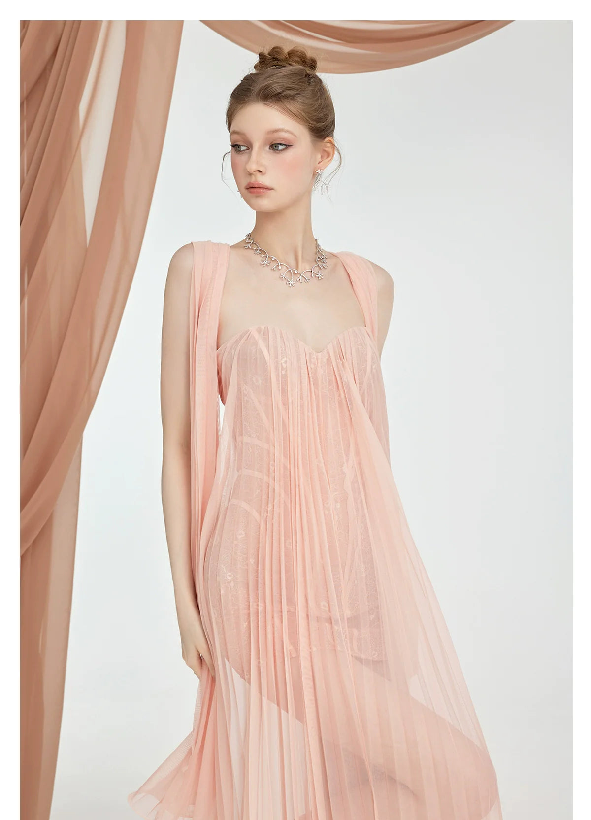 Thea Strapless Mesh Backless Dress