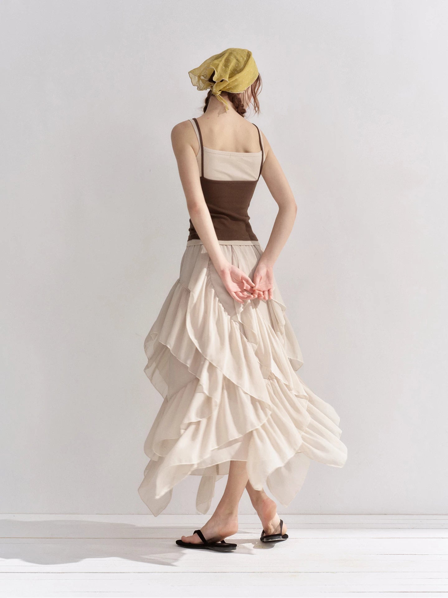 Ruffle Layer Chiffon Skirt
