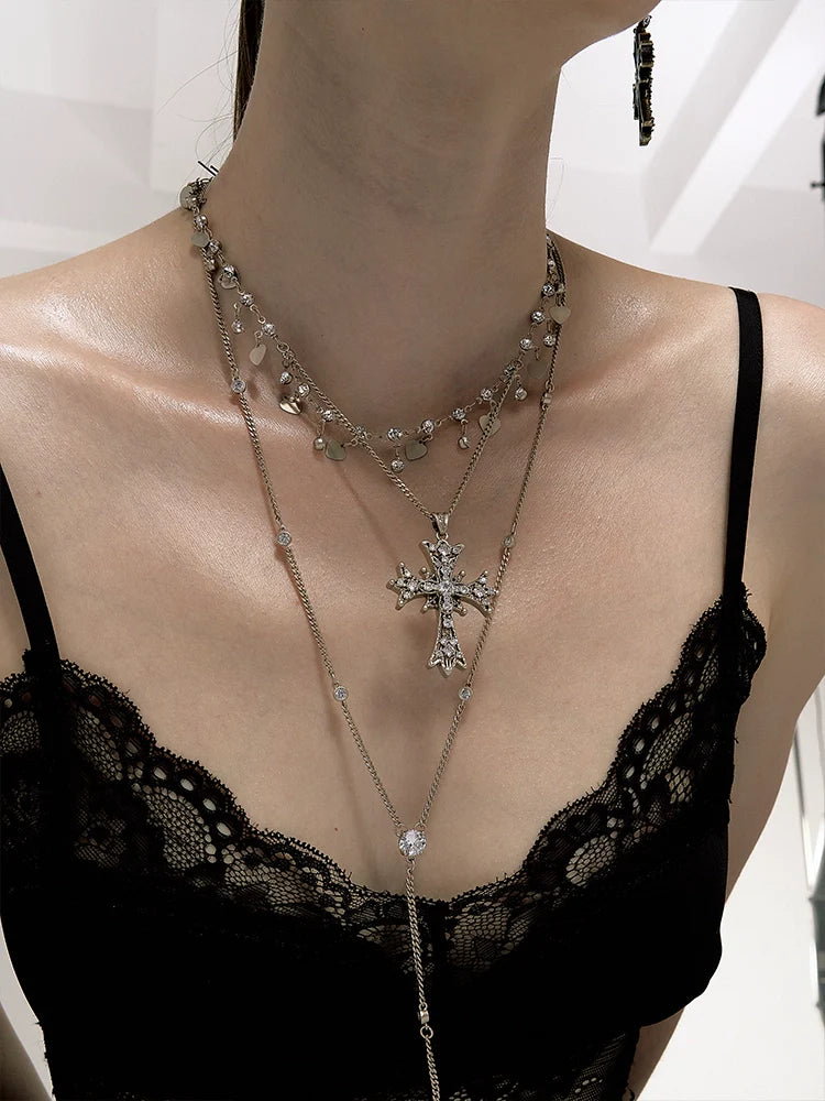 Double-layered Cross Necklace