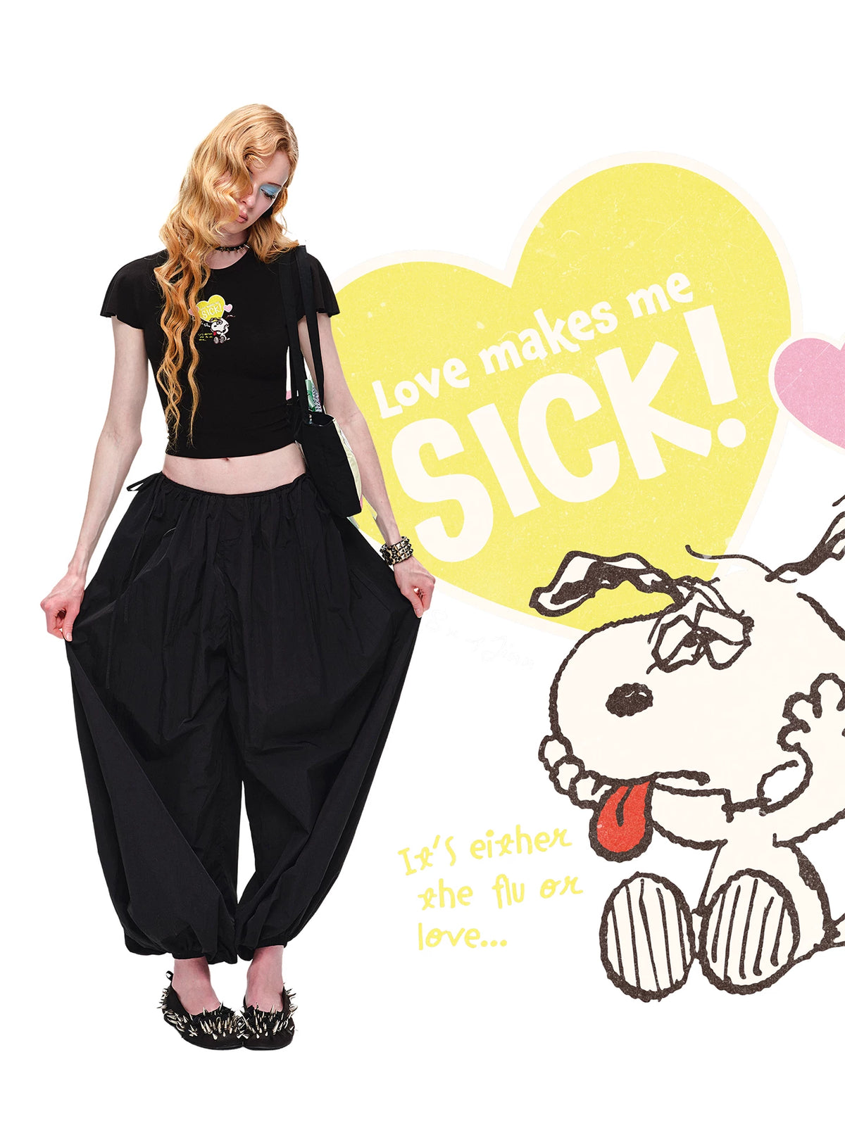 Snoopy Embroidered Slim T-Shirt