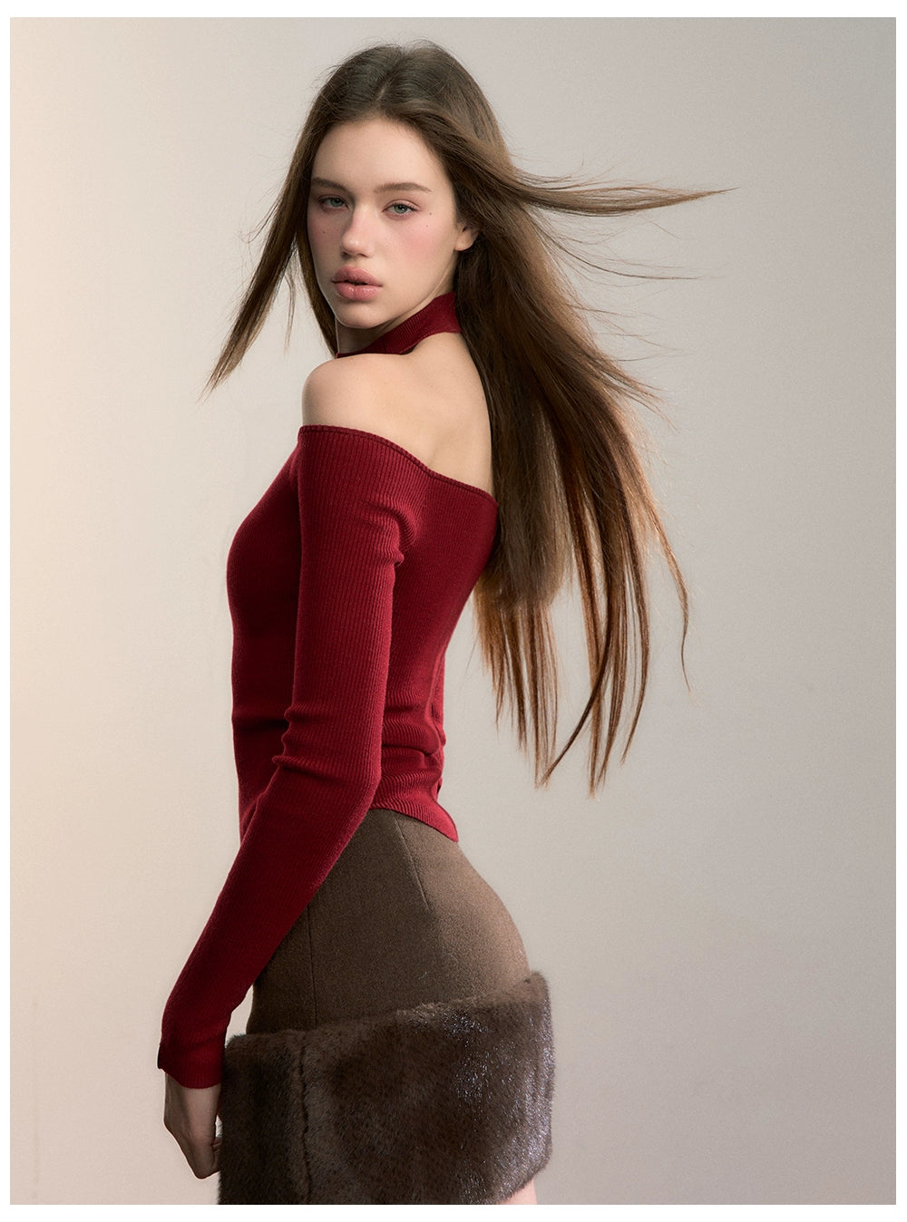 Rib Knit Off-Shoulder Two-Way Top