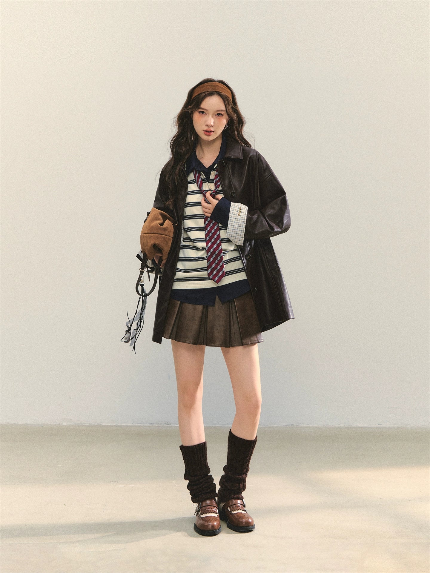 Contrast-Stripe Polo 2-in-1 Sweatshirt