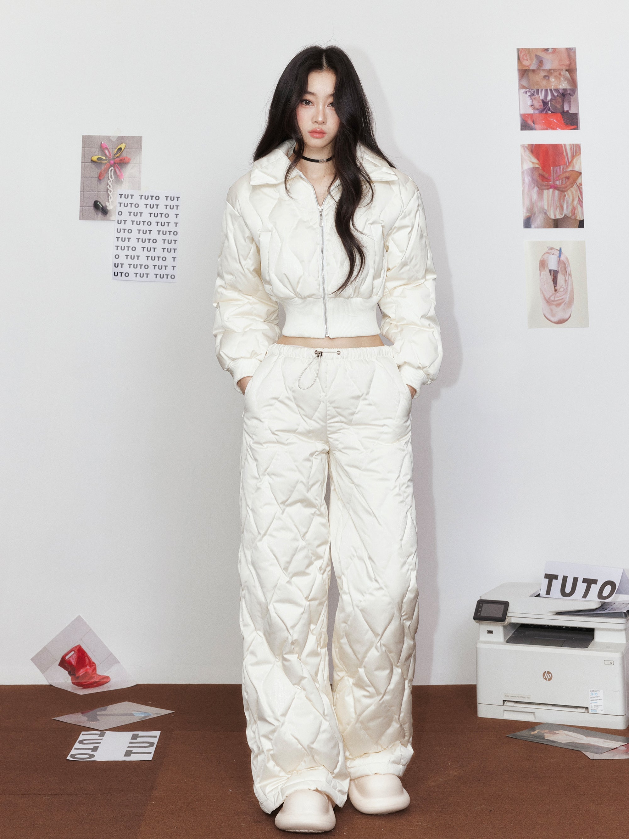 Cloud Atmosphere Pearl Glimmer Short Jacket & Pant Set