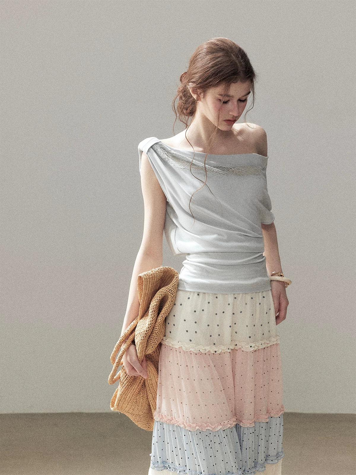 Lace One Shoulder Top