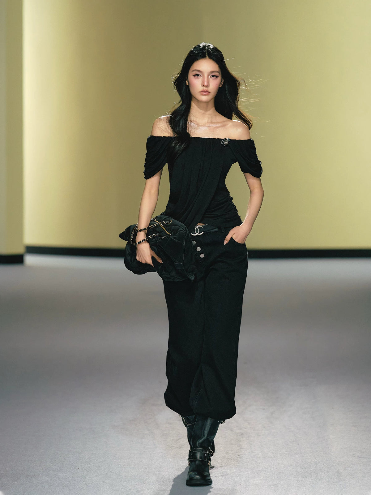 Asymmetric Straight Leg Jeans