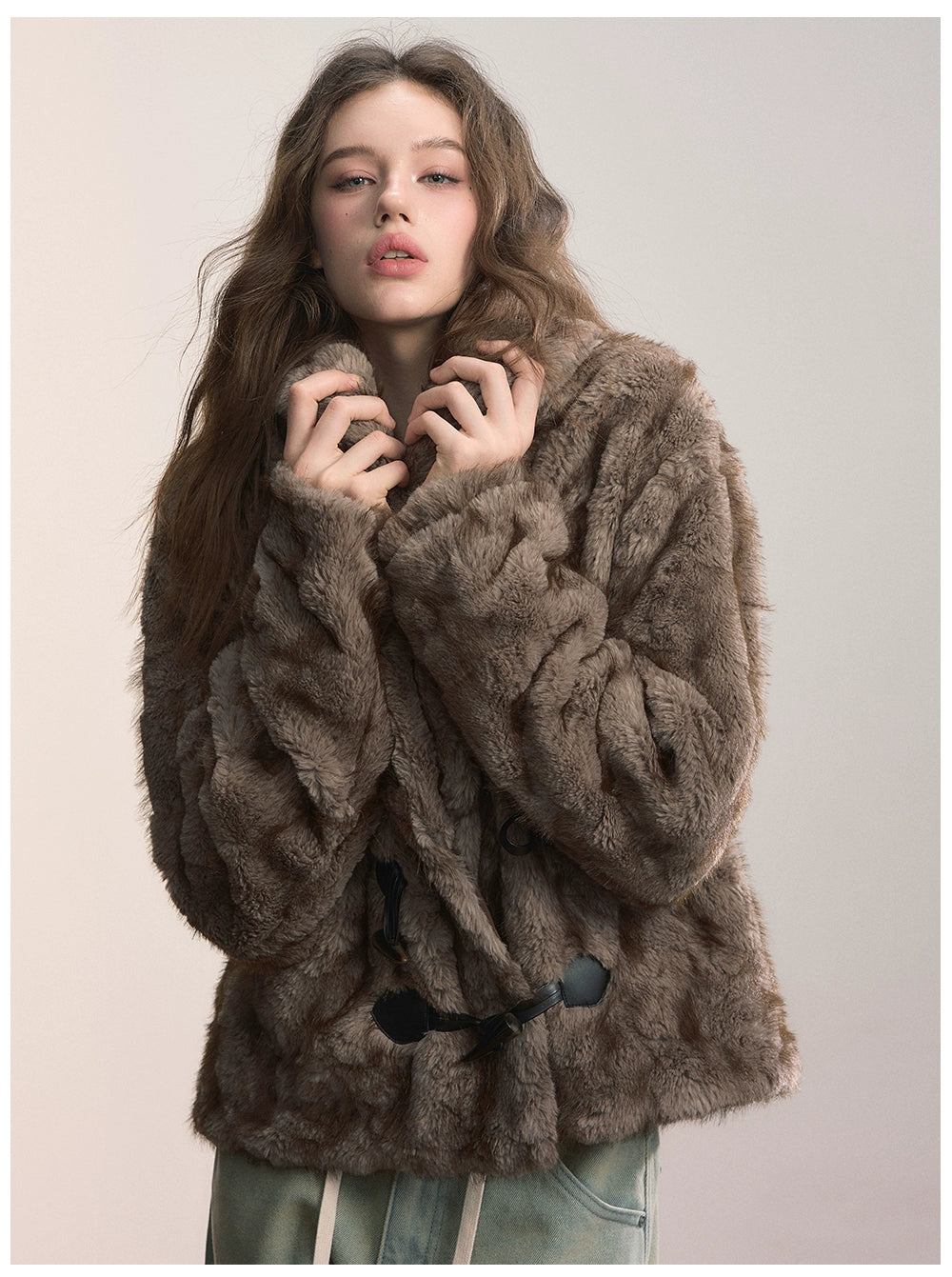 Reversible Eco-Faux Fur Toggle Coat