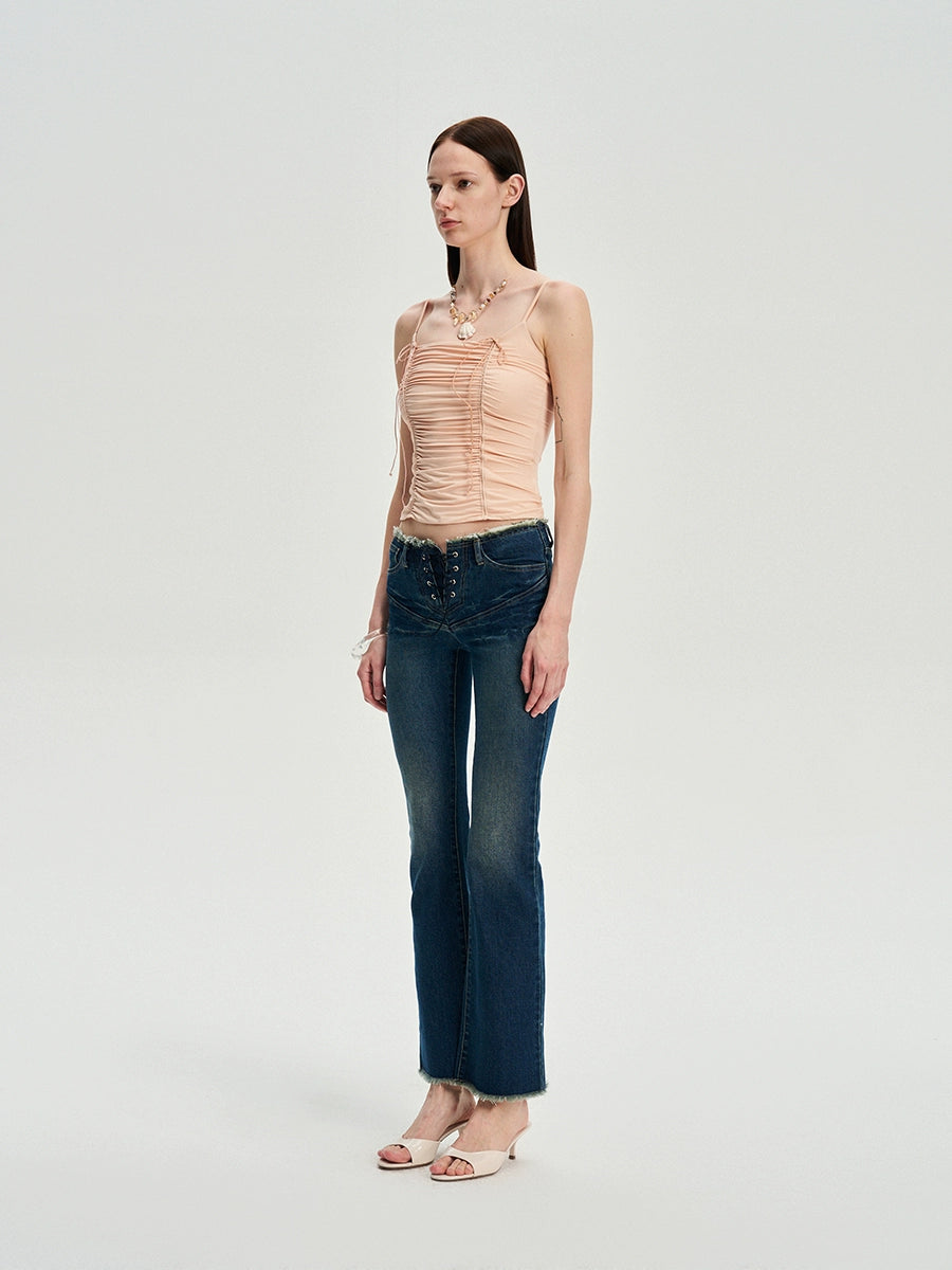 Drawstring Ruched Slim Cami