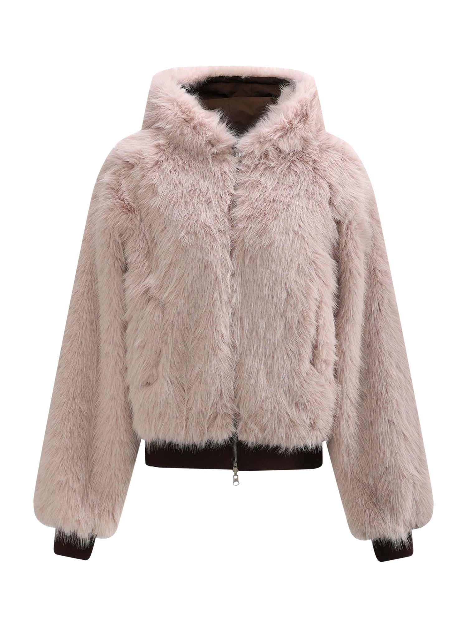 Brown Reversible Faux-Fur Jacket
