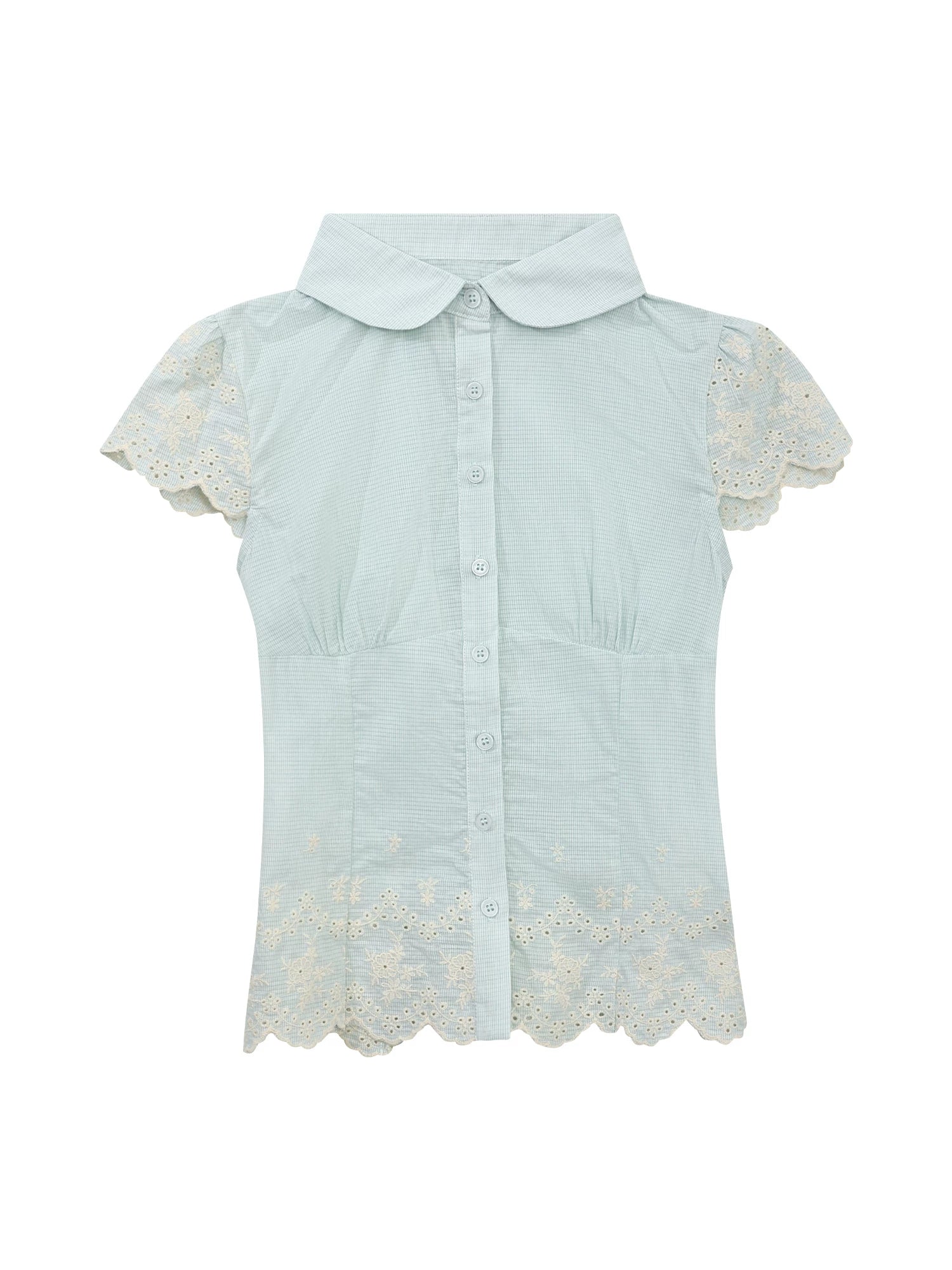 Embroidered Doll Collar Shirt