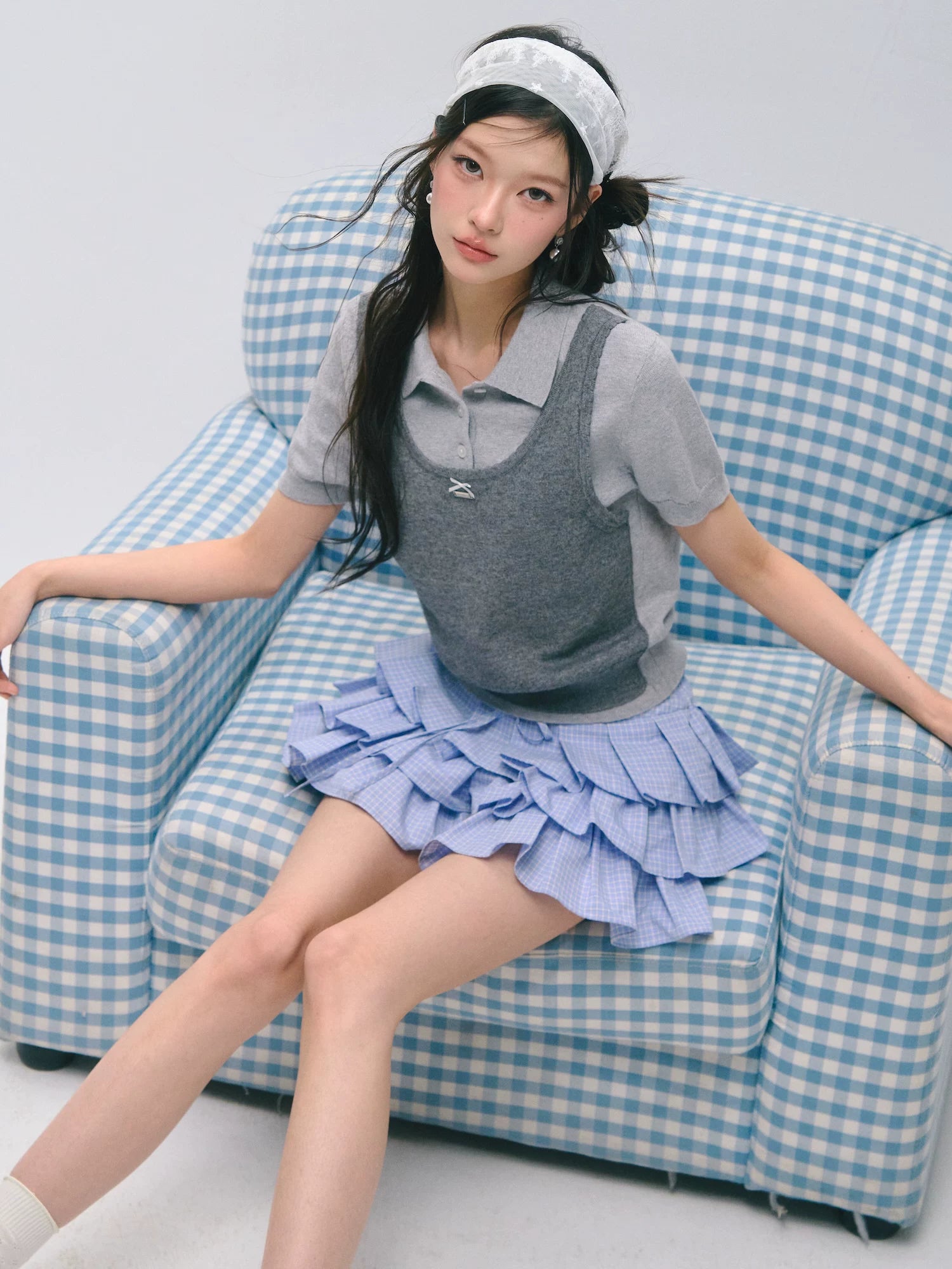 Polo Collar Two‑Layer Ice Silk T-shirt