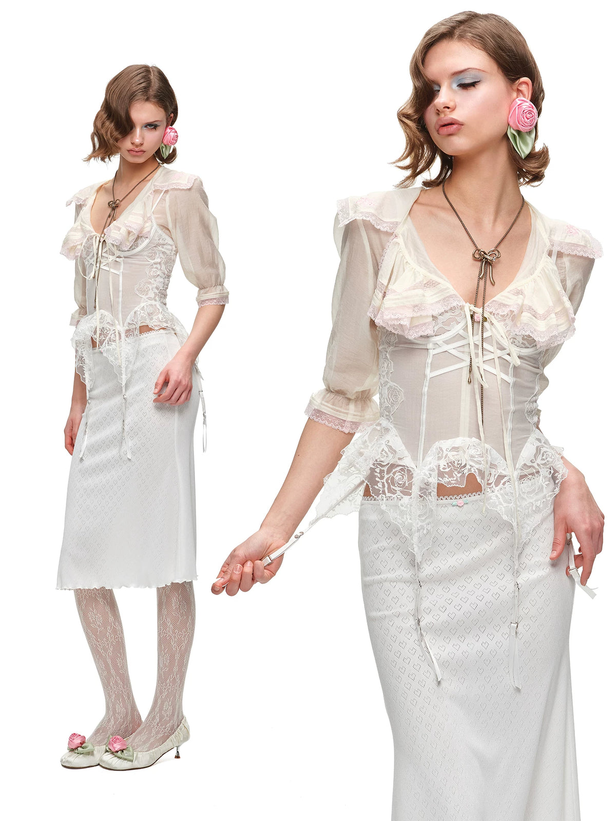 Sailor Collar Chiffon Blouse