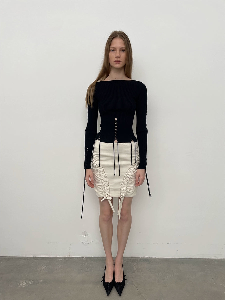 Black Coffee Reversible Tie Sweater