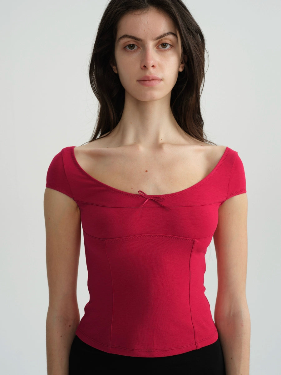 Herringbone Crewneck Slim Tee