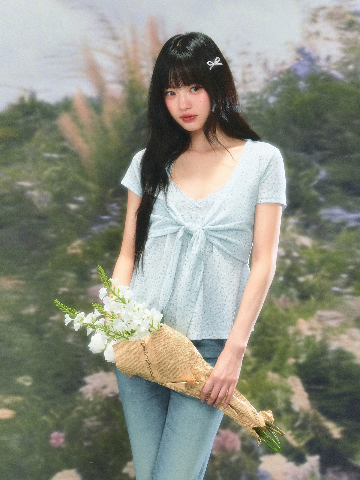 Light Blue Floral Twinset