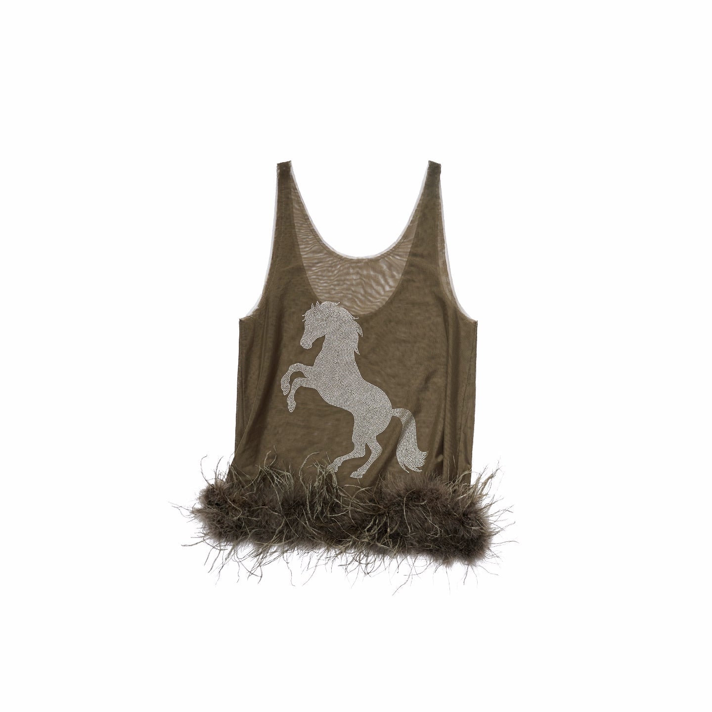 Ostrich Hem Mesh Tank