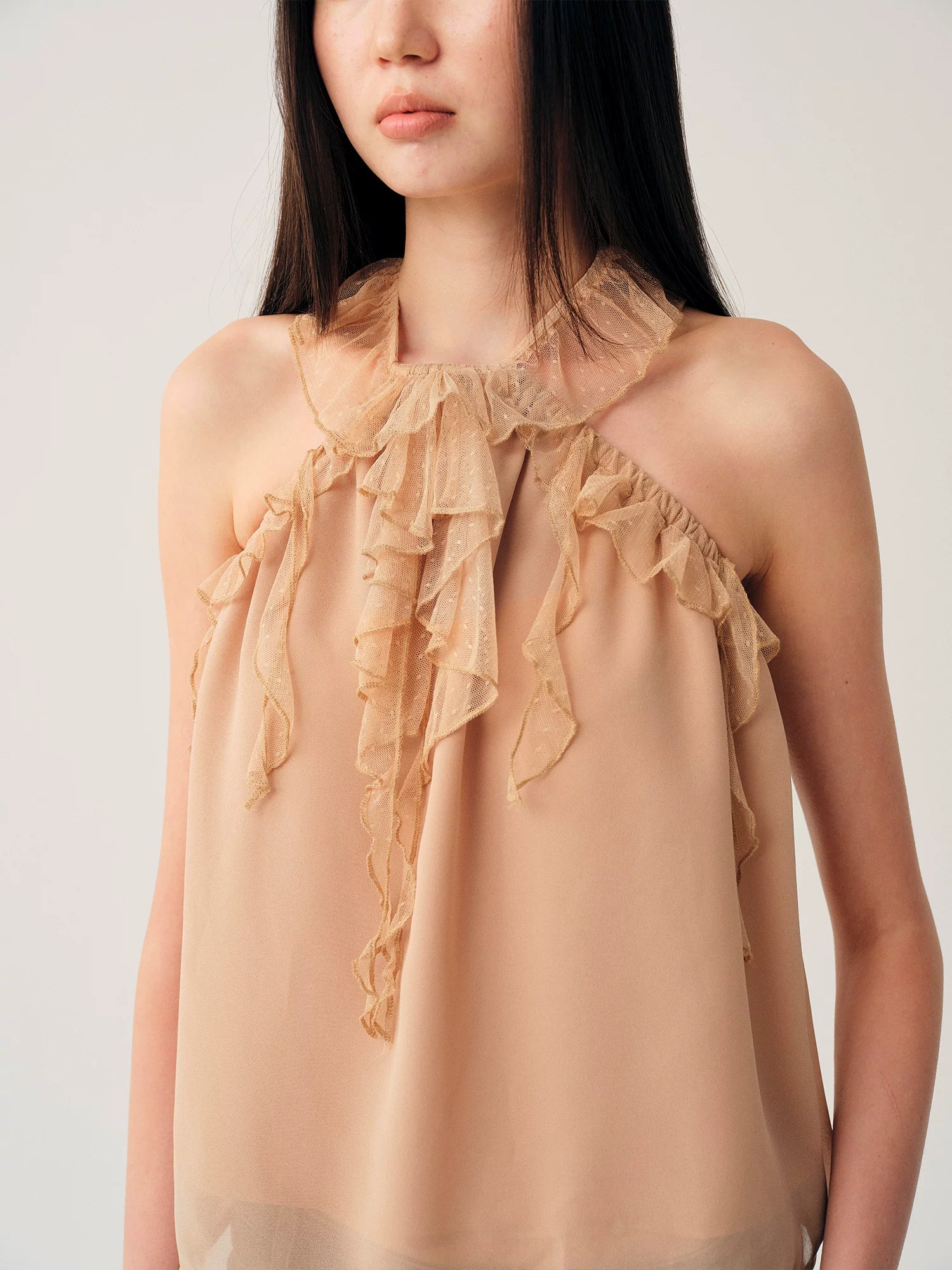 Ruffle Halter Cami Top