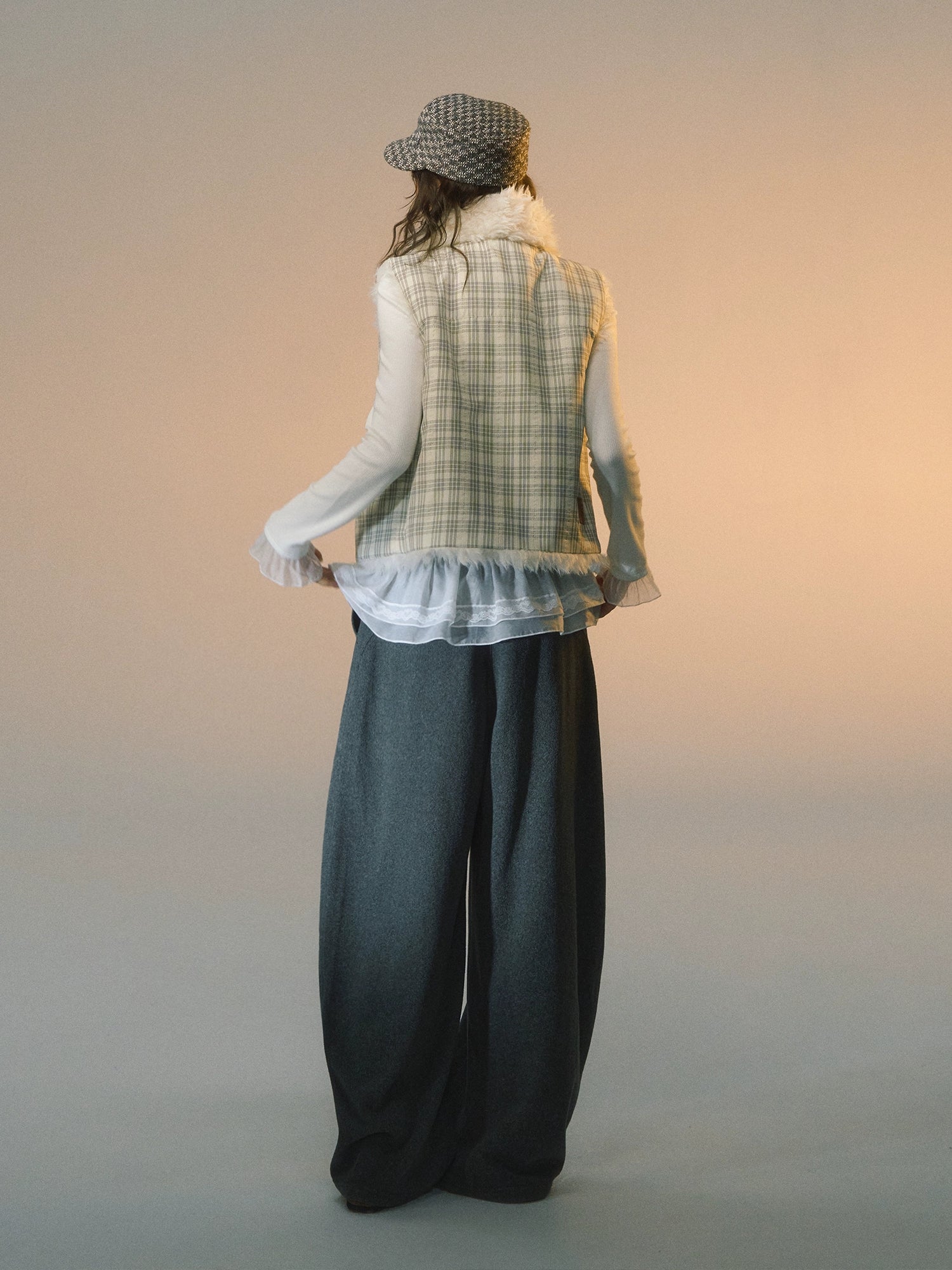 Fleece Curved-Leg Relaxed Pants