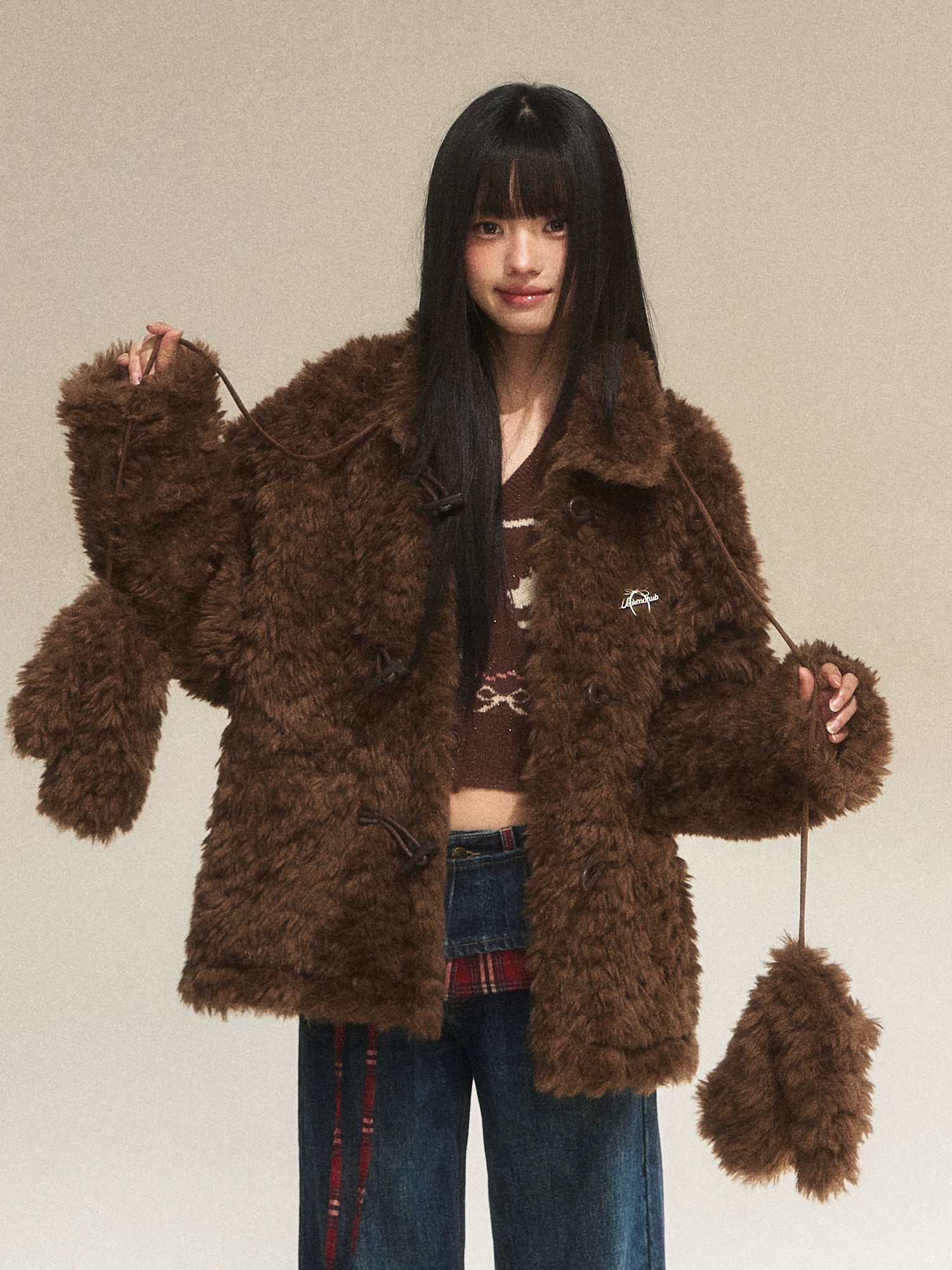 Vintage Faux Fur Toggle Coat