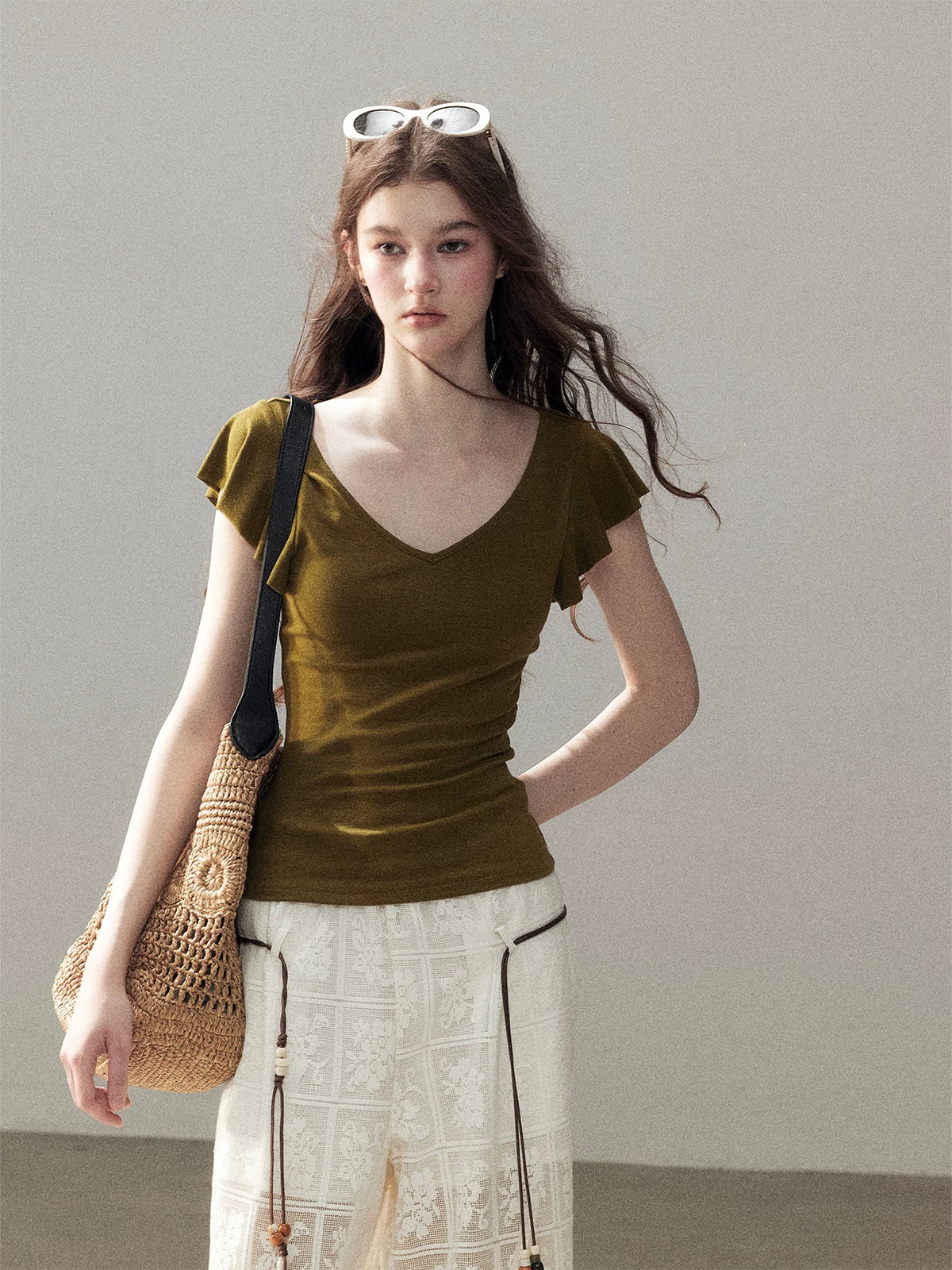 V-Neck Puff Sleeve Top
