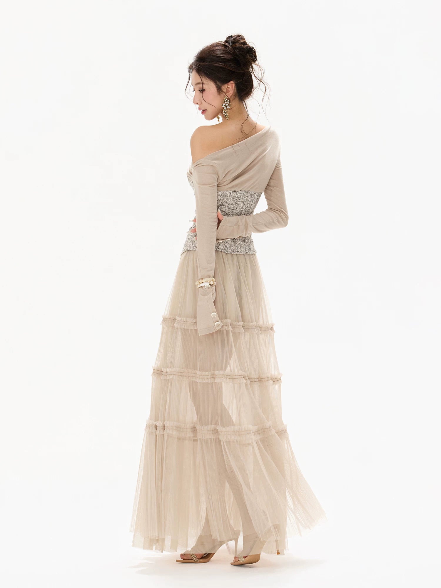 Pleated Mesh Skirt