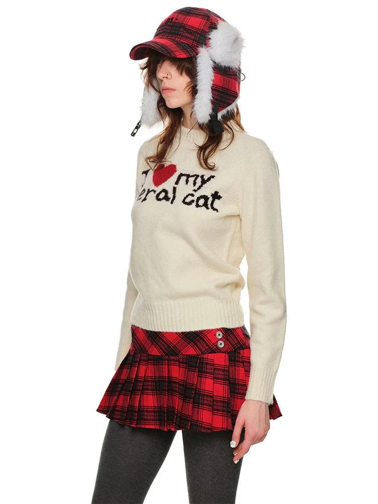 Letter Heart Jacquard Sweater