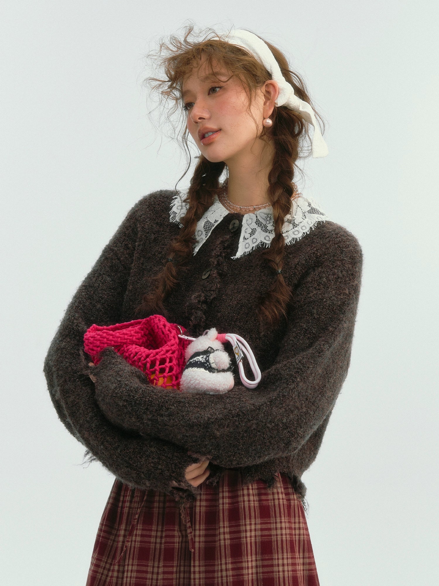 Lace Doll‑Collar Cardigan